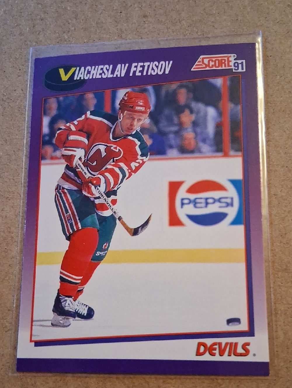 Fetisov New Jersey Devils NHL Hockey Cards - Red and Green